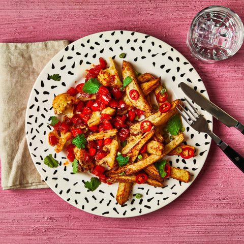 Sticky Chilli Cauliflower With Salt & Pepper Chips freeshipping - Boxnest